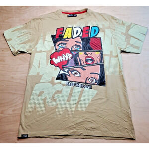 Contender Mens FADED BLACK GRAPHIC T SHIRT 2XL “Pass The Love”